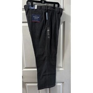 Croft & Barrow Pants Men 36 x 29 Gray Corduroy Flat Front Comfort Waistband NWT